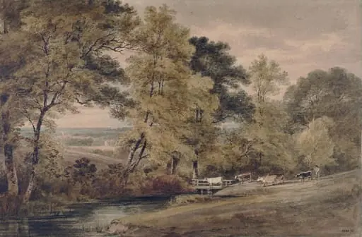 View near Little Bushey, by Henry RA Edridge