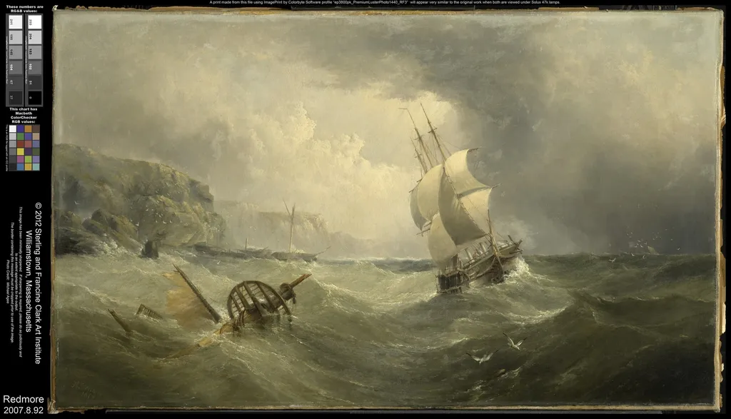 Shipping Off the Coast in a Stormy Sea, by Henry Redmore, oil, 1874