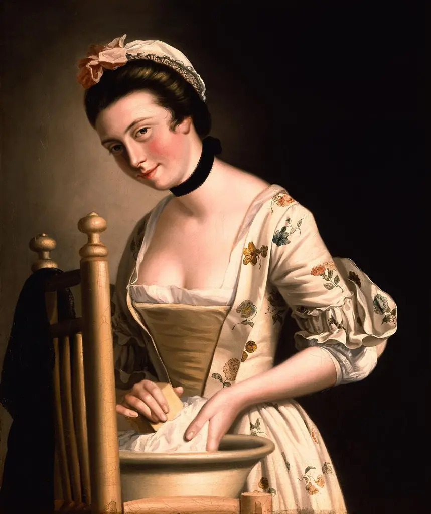 A Woman doing Laundry, by Henry Robert Morland