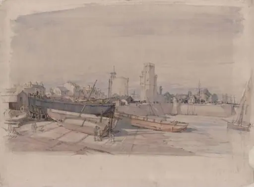Entrance to the Harbour, La Rochelle, by Henry Rushbury