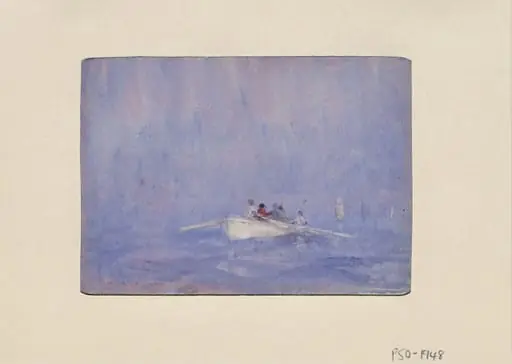 Boys rowing a boat, by Henry Scott Tuke