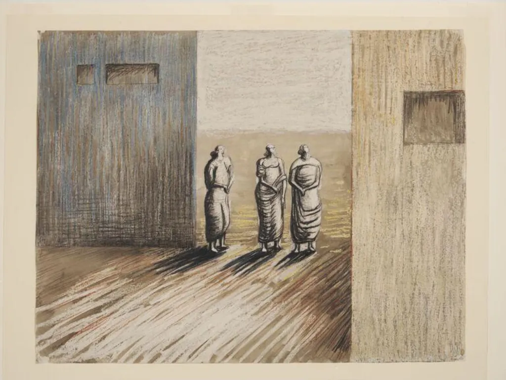 Three Standing Figures, by Henry Spencer Moore, 1948