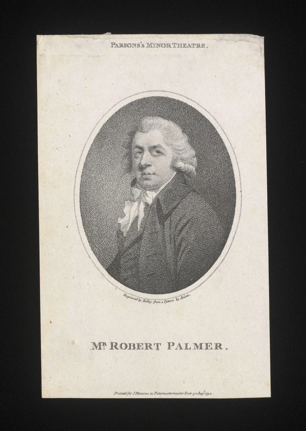 Mr robert Palmer, by Henry Spicer, 30