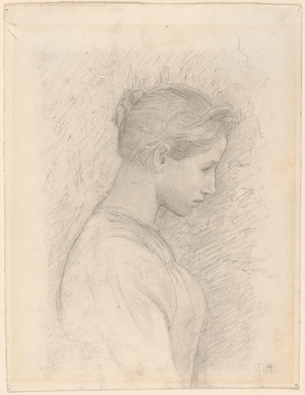 A Young Woman in Profile, by Henry Tonks, graphite, 1896