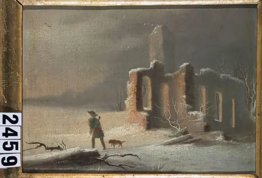 Peisaj cu ruine și vânător, by Henry Trenk