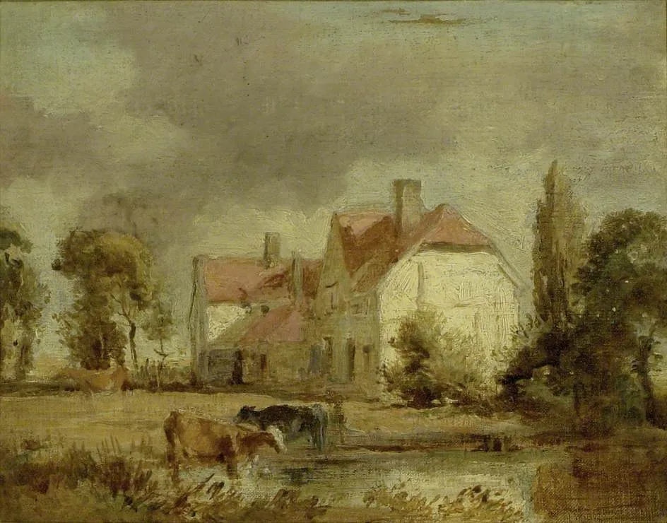 A Farm House, by Henry Walter, oil, 1824
