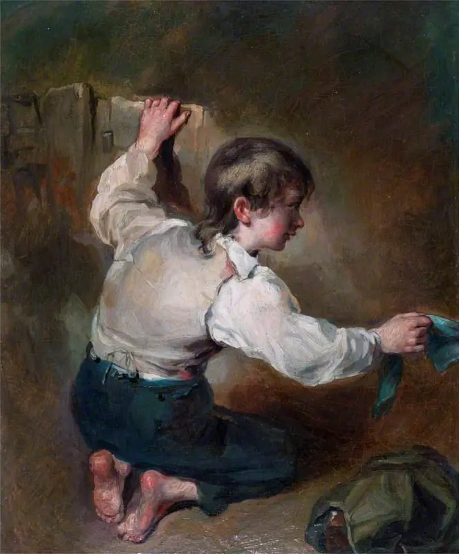 A Kneeling Boy with a Sash, by Henry Walton