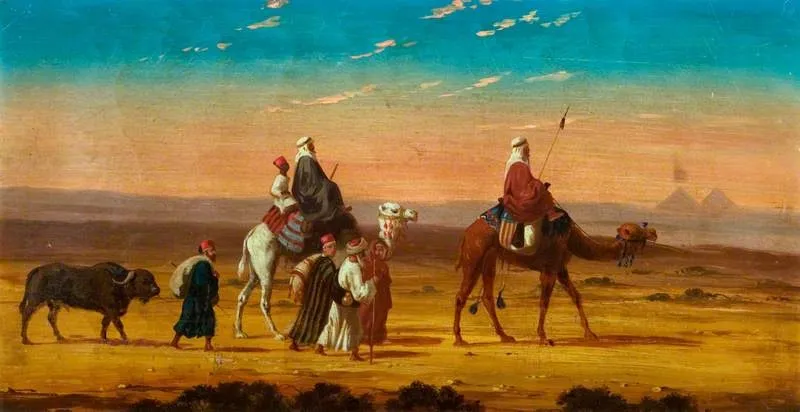 A Caravan in the Desert, by Henry Warren, unspecified