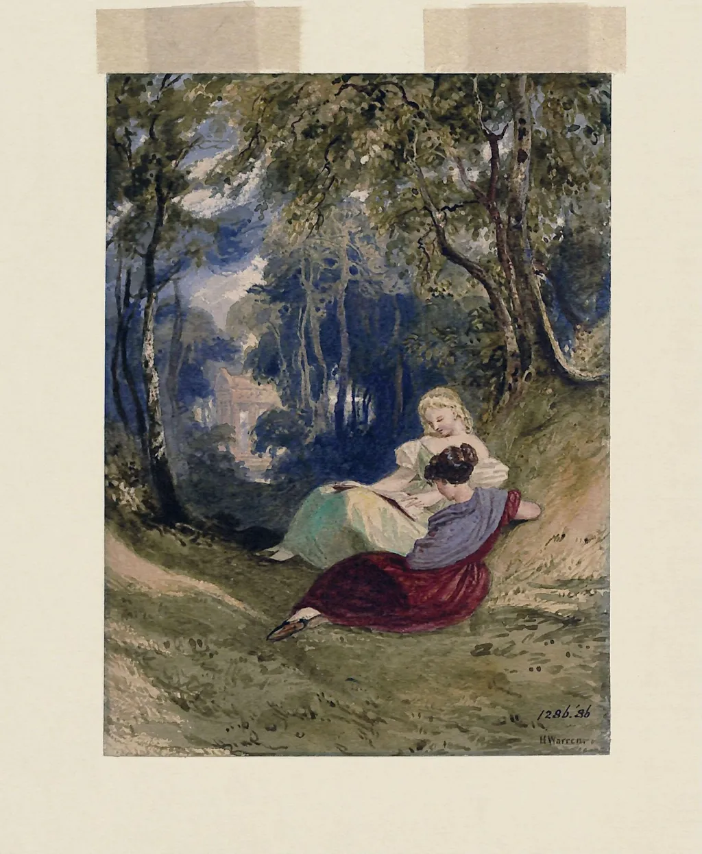 The Sisters, by Henry Warren, watercolor, 1818