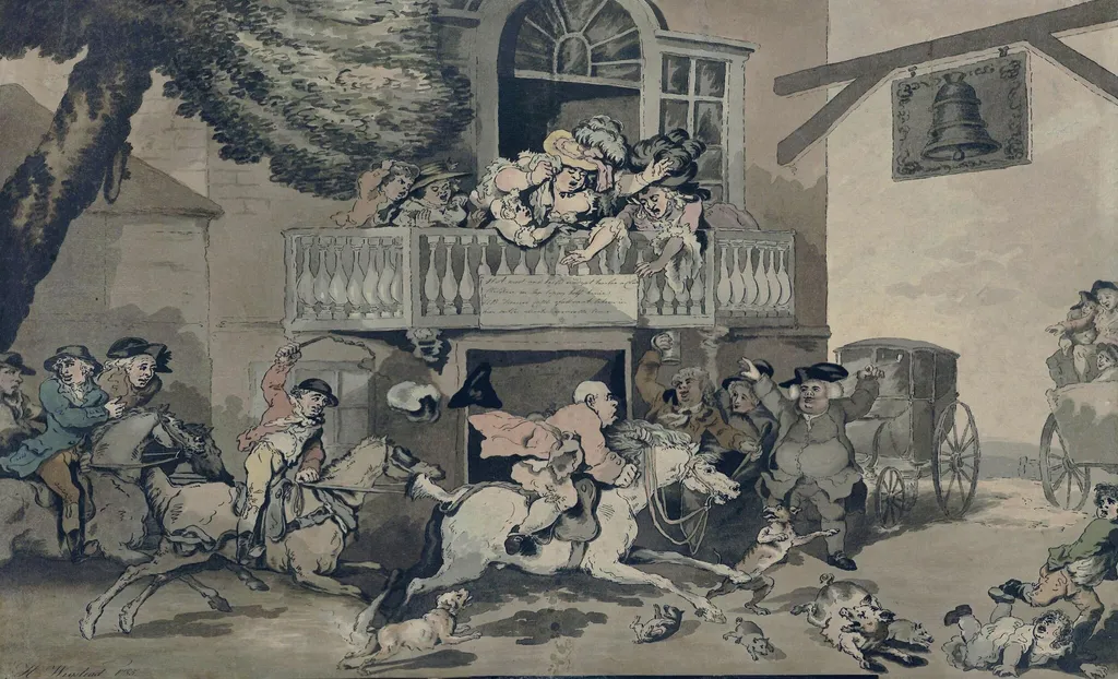 The history of John Gilpin, as read by Mr Henderson, by Henry Wigstead, watercolor, 1785