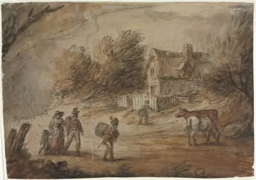 Country Scene with Soldiers, by Henry William Bunbury