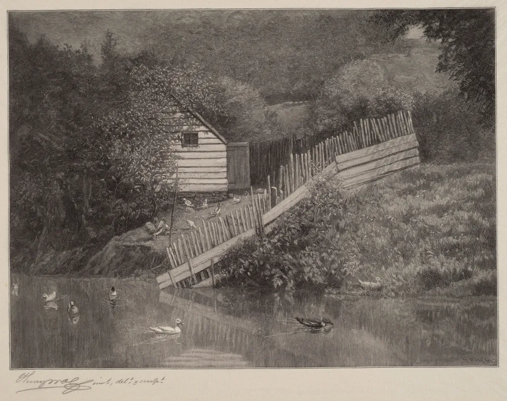 A Duck Pond, by Henry Wolf, ink, 1906