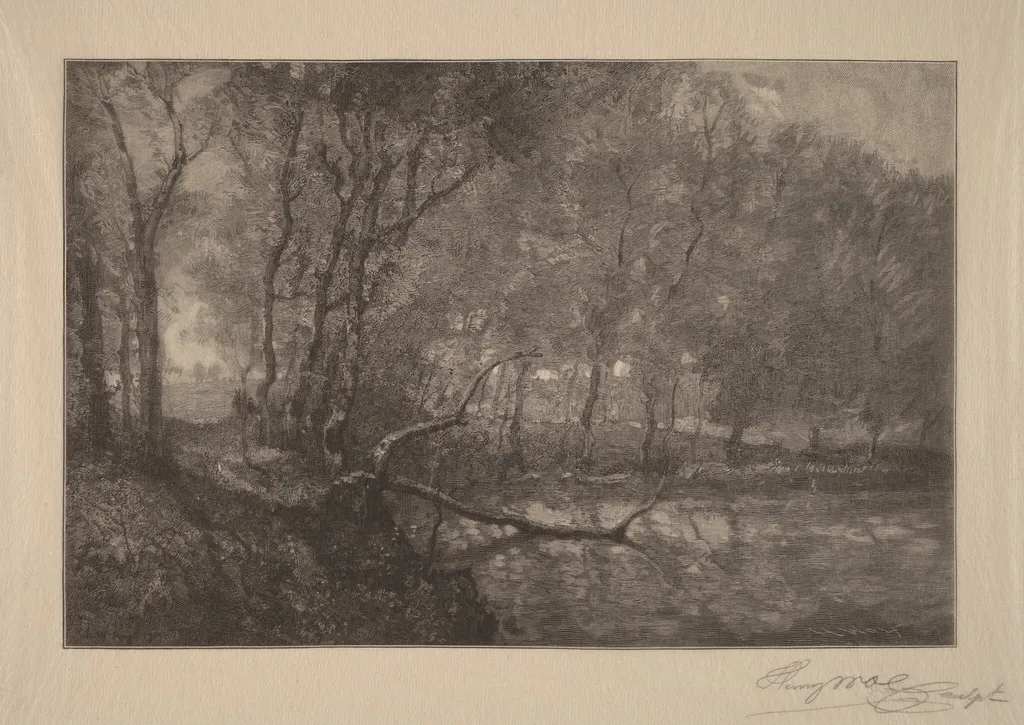 The Mill Pond, by Henry Wolf, ink, 1902