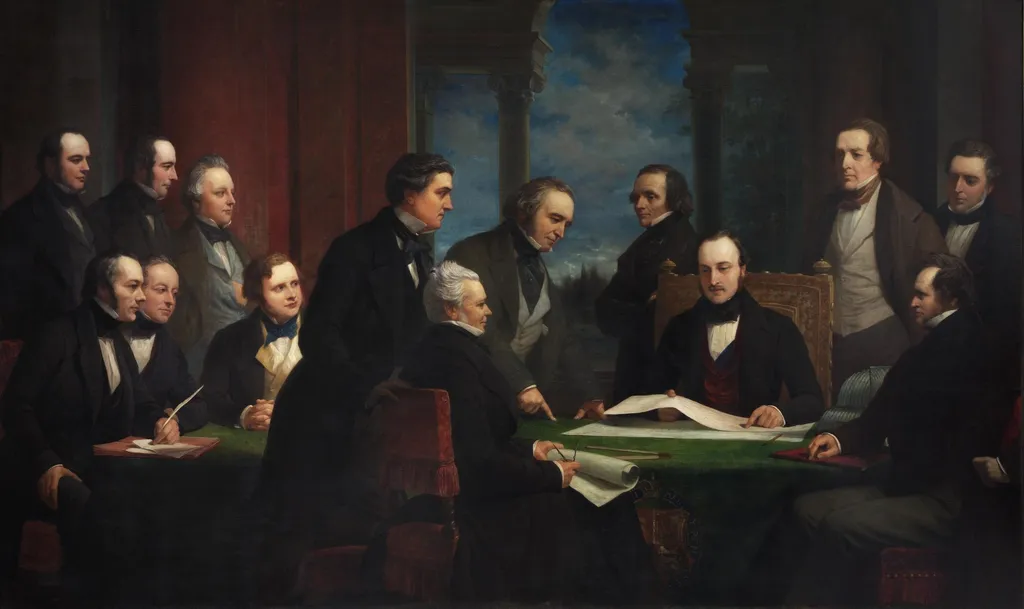 The Royal Commissioners for the Exhibition of 1851, by Henry Wyndham Phillips, oil, 1850