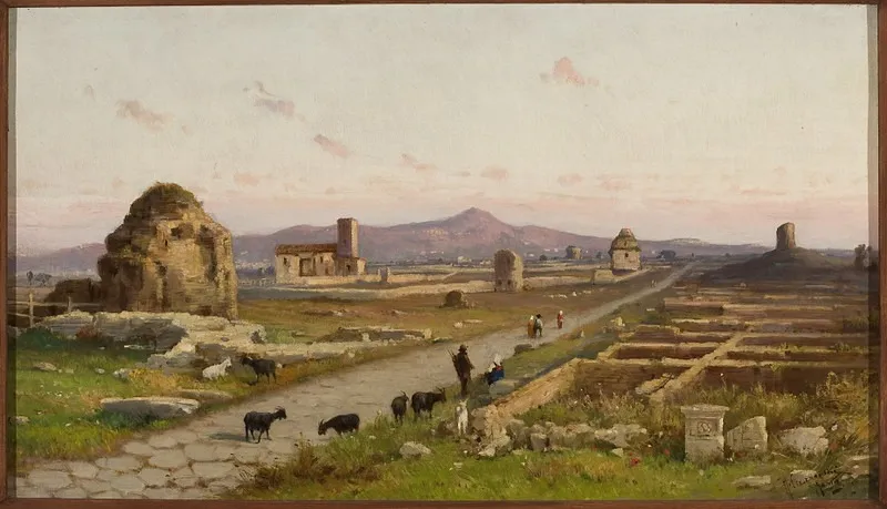 Via Appia, by Henryk Cieszkowski, oil, 1875