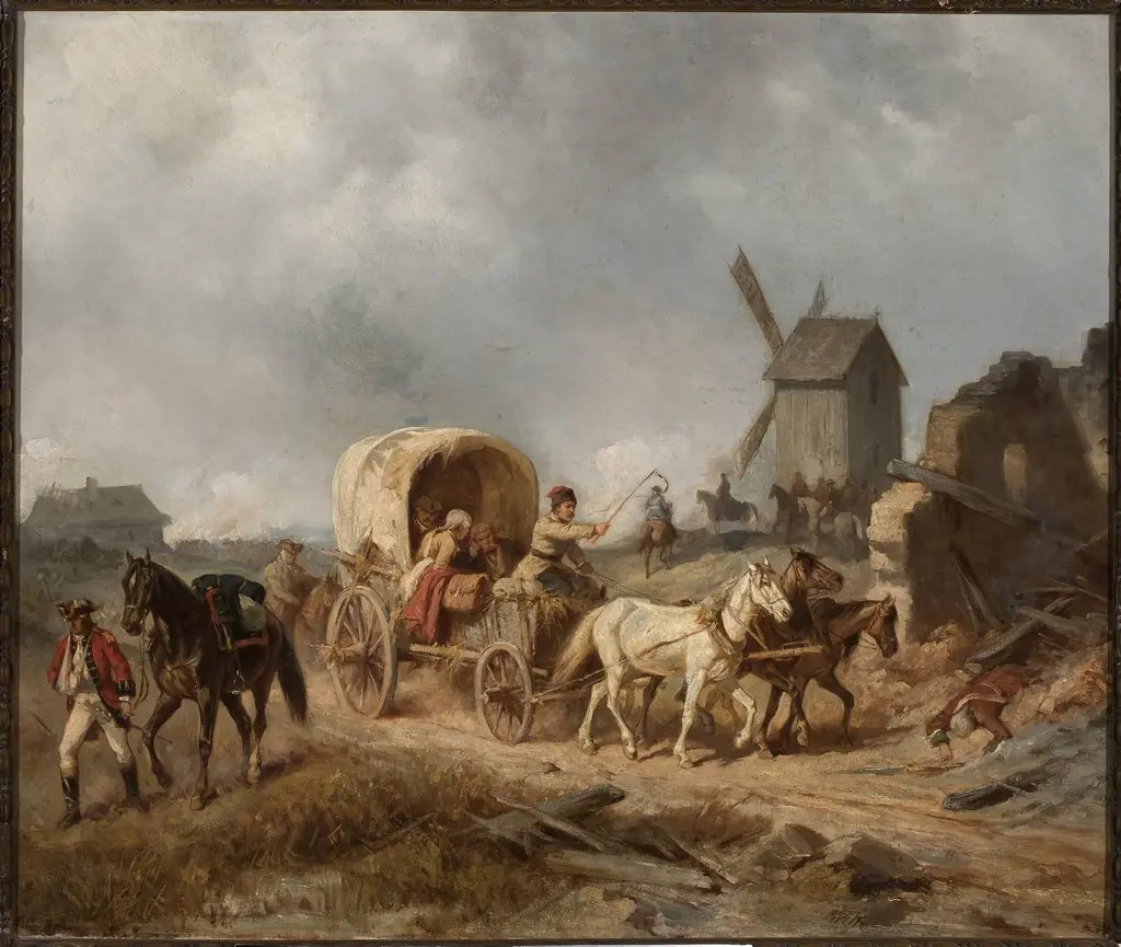 Convoy of the wounded, by Henryk Pillati