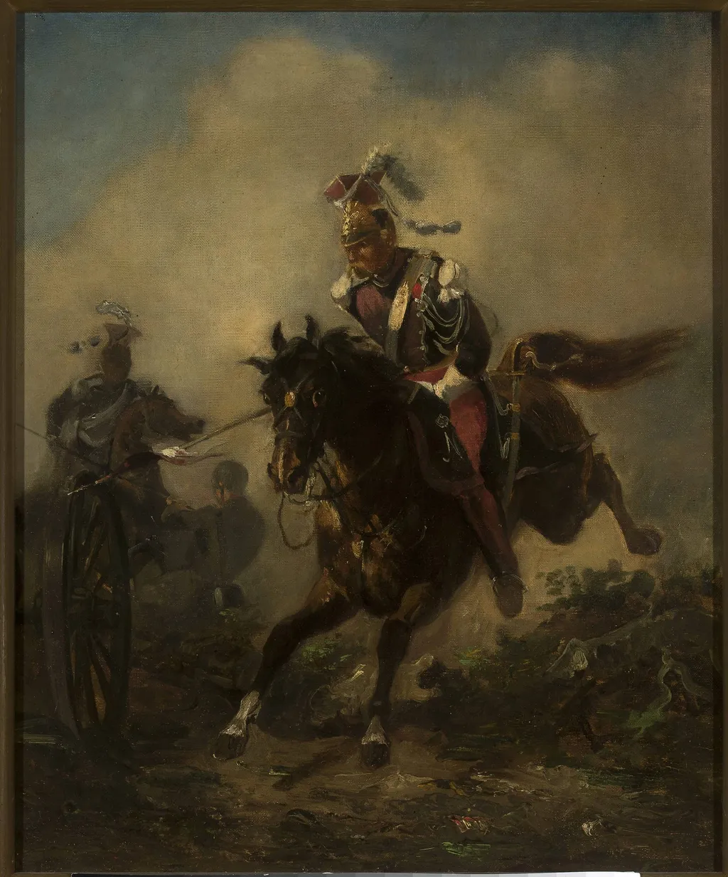 Light cavalryman charging, by Henryk Pillati, oil, 1873