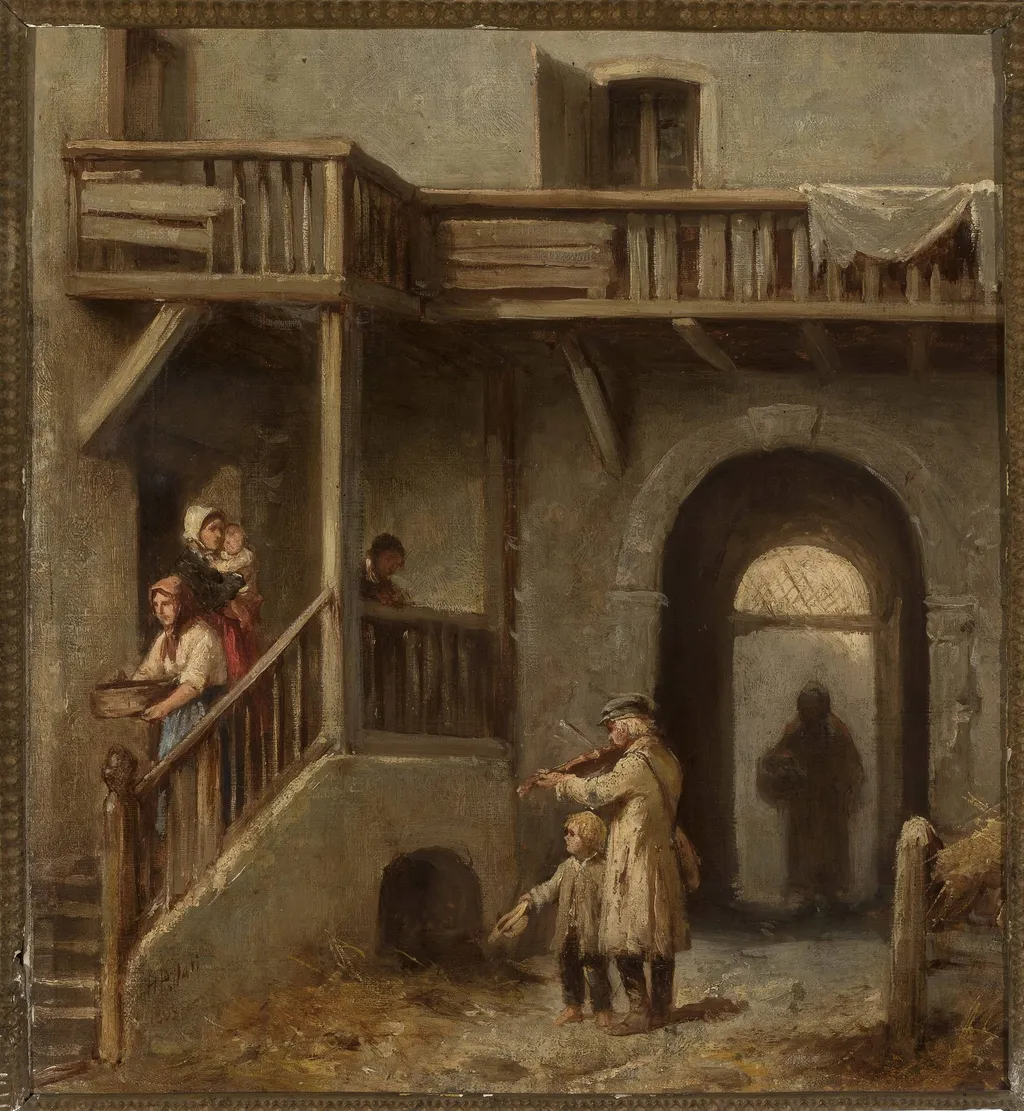 Street fiddler, by Henryk Pillati, oil, 1863