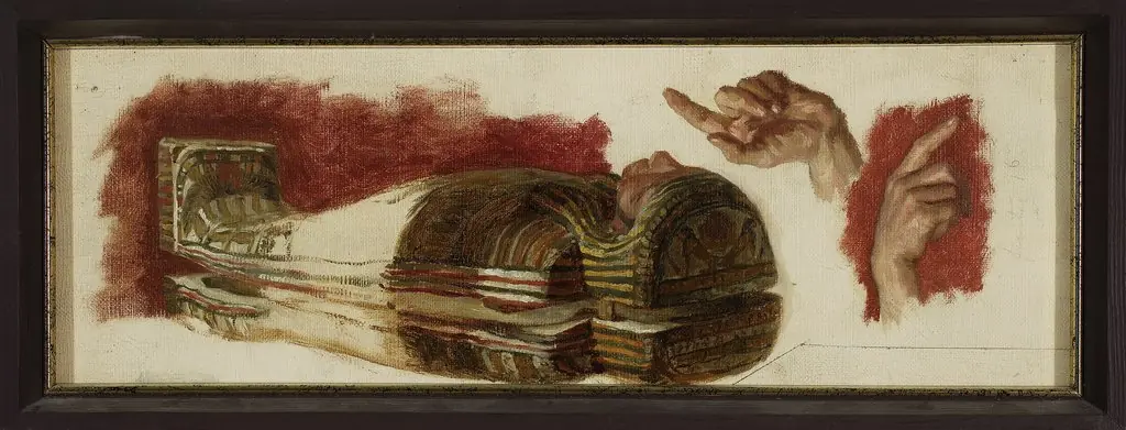 Sketches of a mummy and hands – Studies for “Allegory of Science”, by Henryk Rodakowski