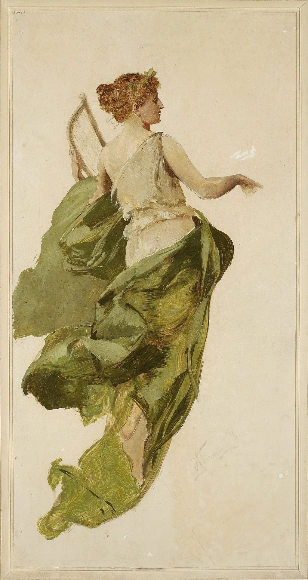 Allegory of Music, sketch for the project of the stage curtain of the Słowacki Theatre in Kraków, by Henryk Siemiradzki, unspecified, 1896