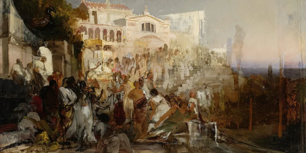 Candlesticks of Christianity, sketch, by Henryk Siemiradzki, oil, 1888