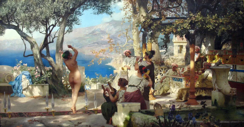 Dance amongst swords, by Henryk Siemiradzki, oil, 1891