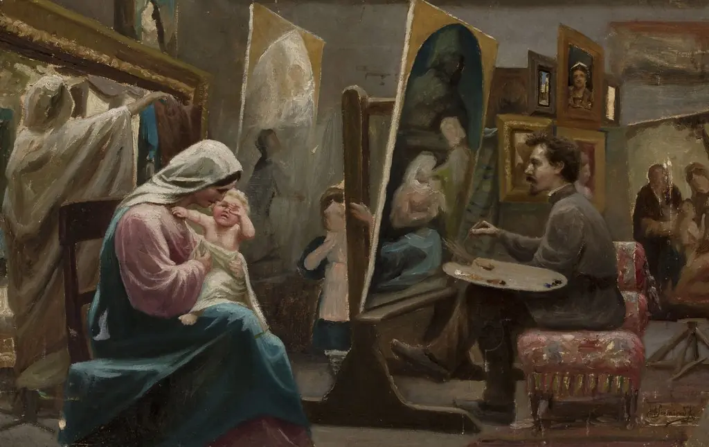 In the painter's studio, by Henryk Siemiradzki