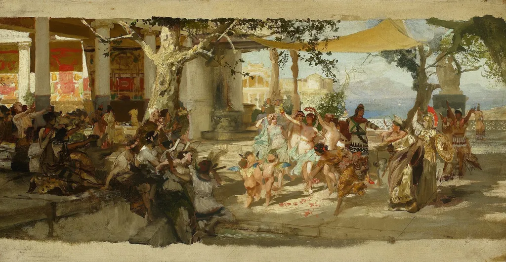 Sketch for “Judgement of Paris”, by Henryk Siemiradzki, oil, 1896