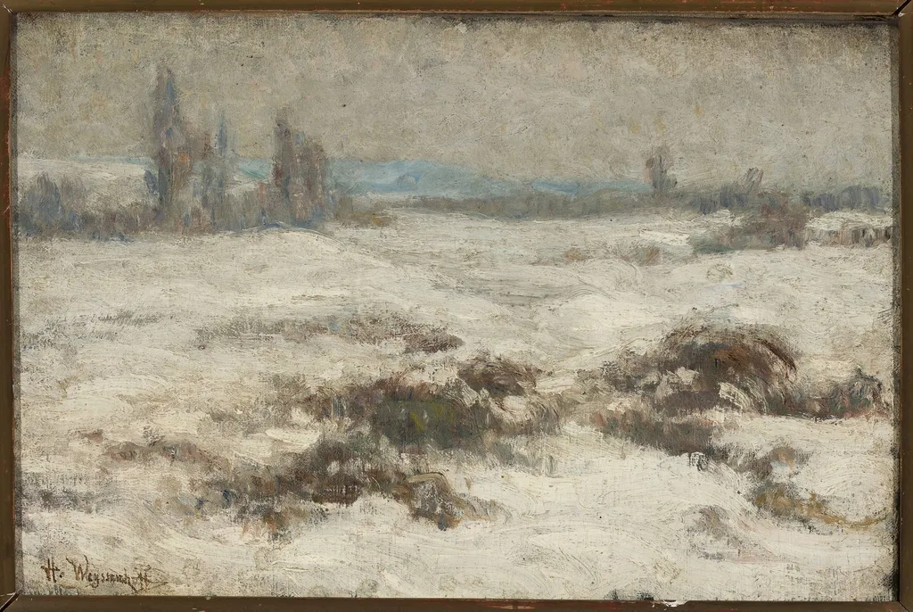 Winter landscape, by Henryk Weyssenhoff, oil, 1900