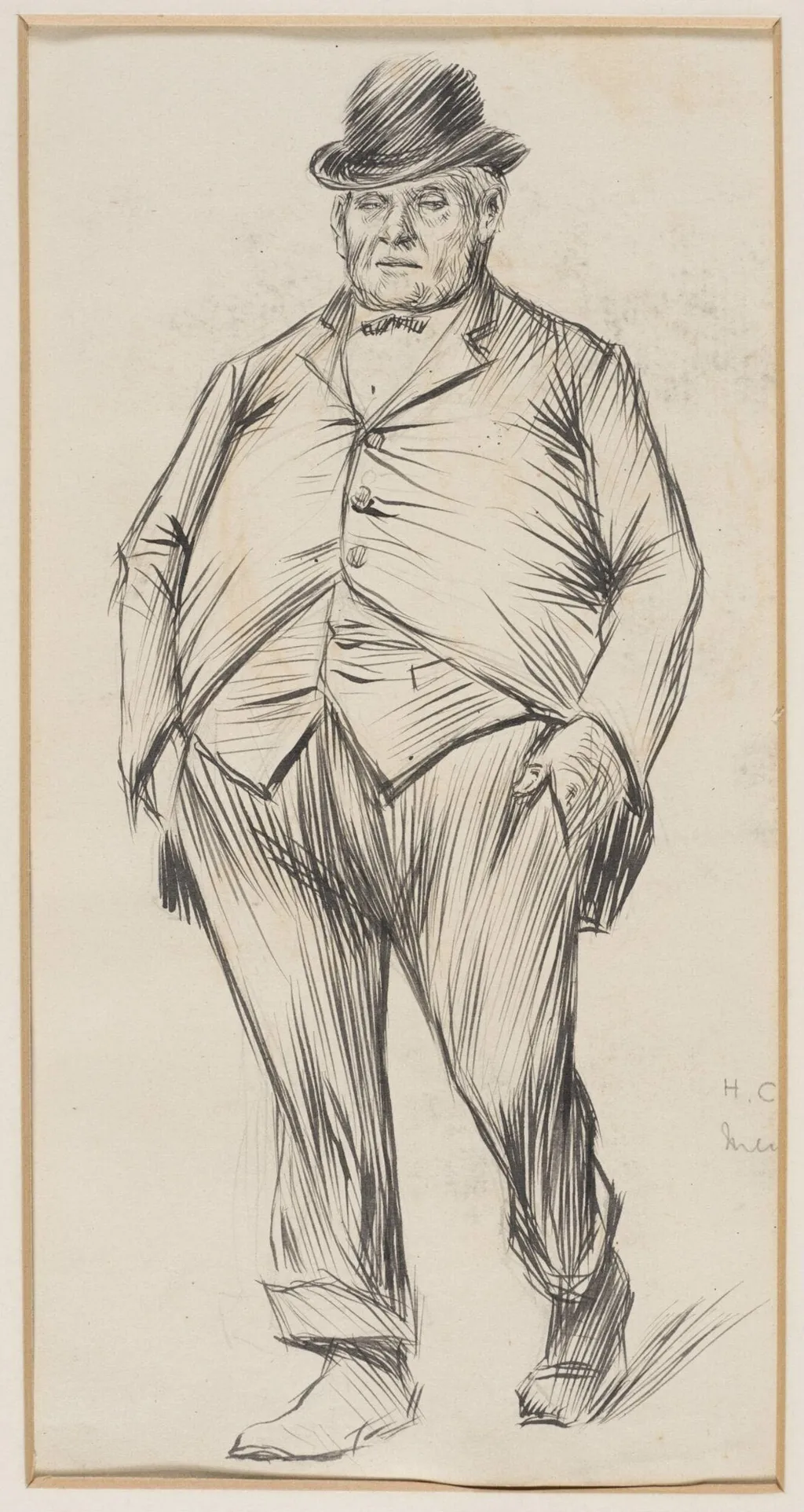 Man wearing a bowler hat, by Herbert Cole, 1890