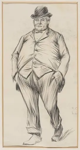 Man wearing a bowler hat, by Herbert Cole