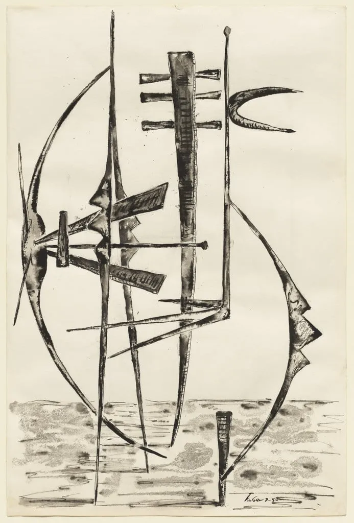 Untitled, by Herbert Ferber, ink, 1950