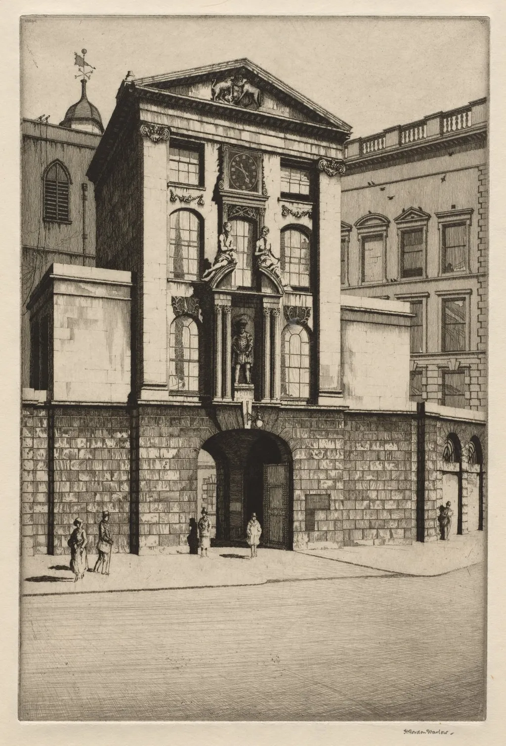 Henry VIII Gateway, by Herbert Gordon Warlow, 1930