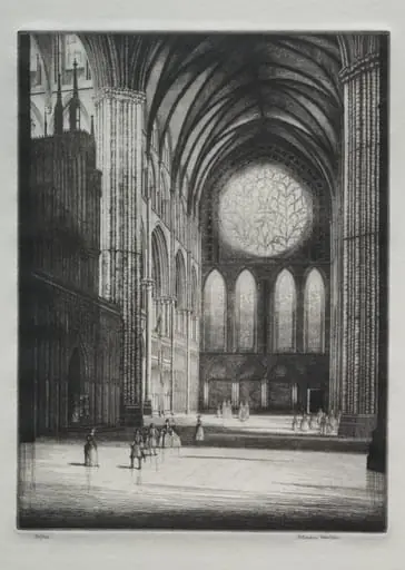 Lincoln Cathedral, Interior, by Herbert Gordon Warlow