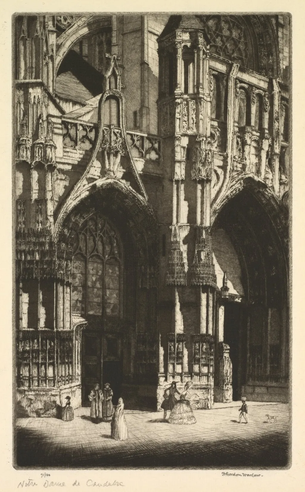 Notre Dame de Caudebec, by Herbert Gordon Warlow, 1930