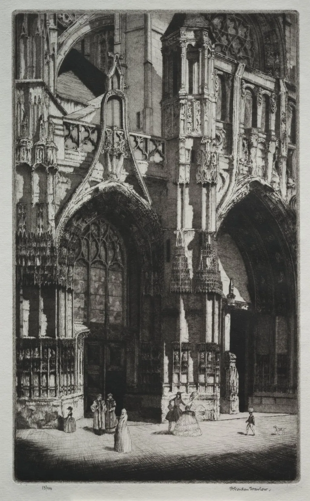 Nôtre Dame de Caudebec, France, by Herbert Gordon Warlow, 1923