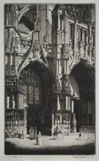 Nôtre Dame de Caudebec, France, by Herbert Gordon Warlow
