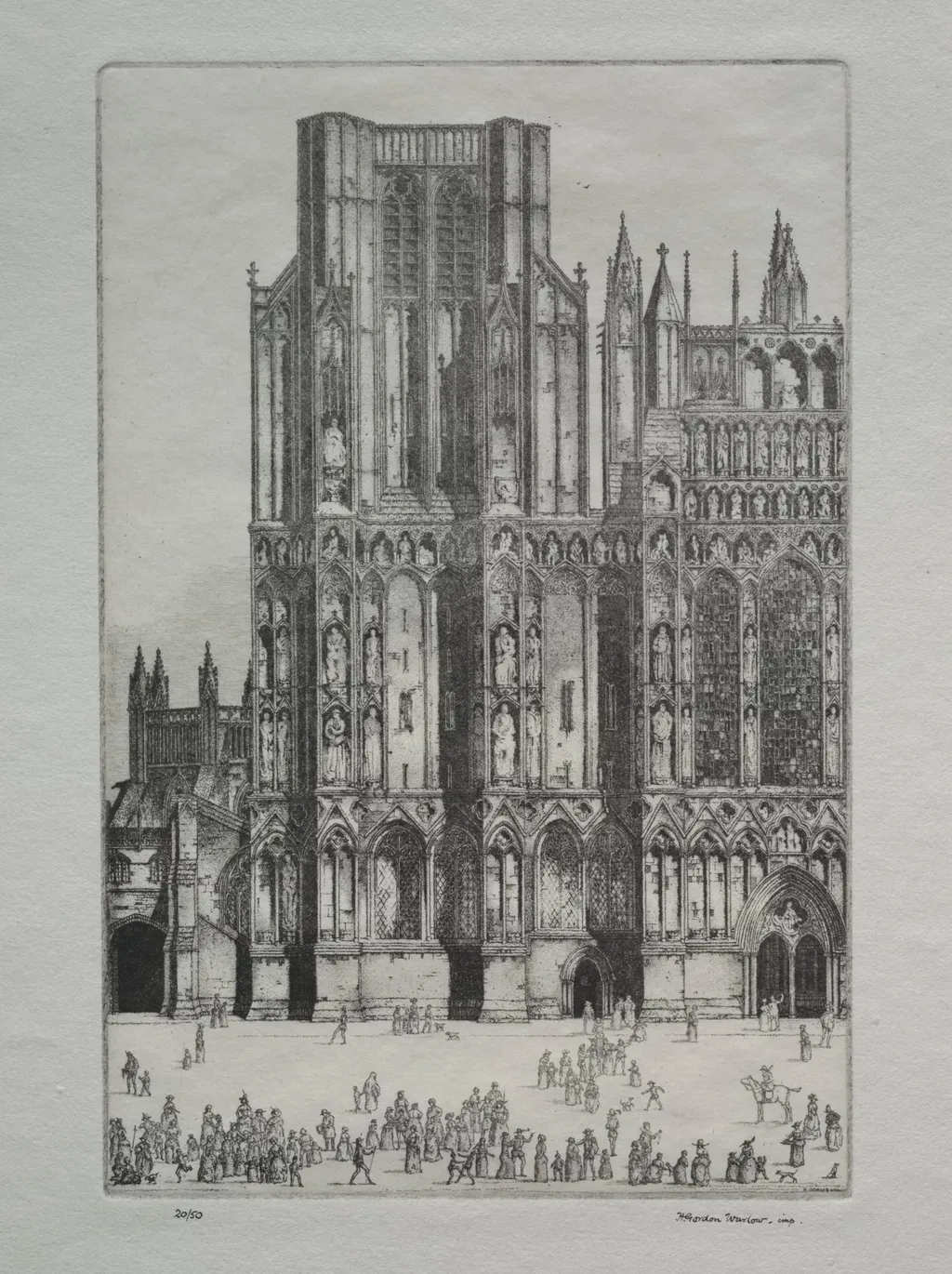 Wells Cathedral, by Herbert Gordon Warlow, 1923
