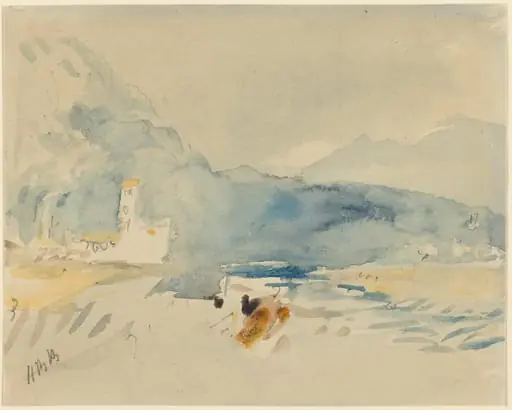 A Landscape with Mountains and a Stream, by Hercules Brabazon Brabazon