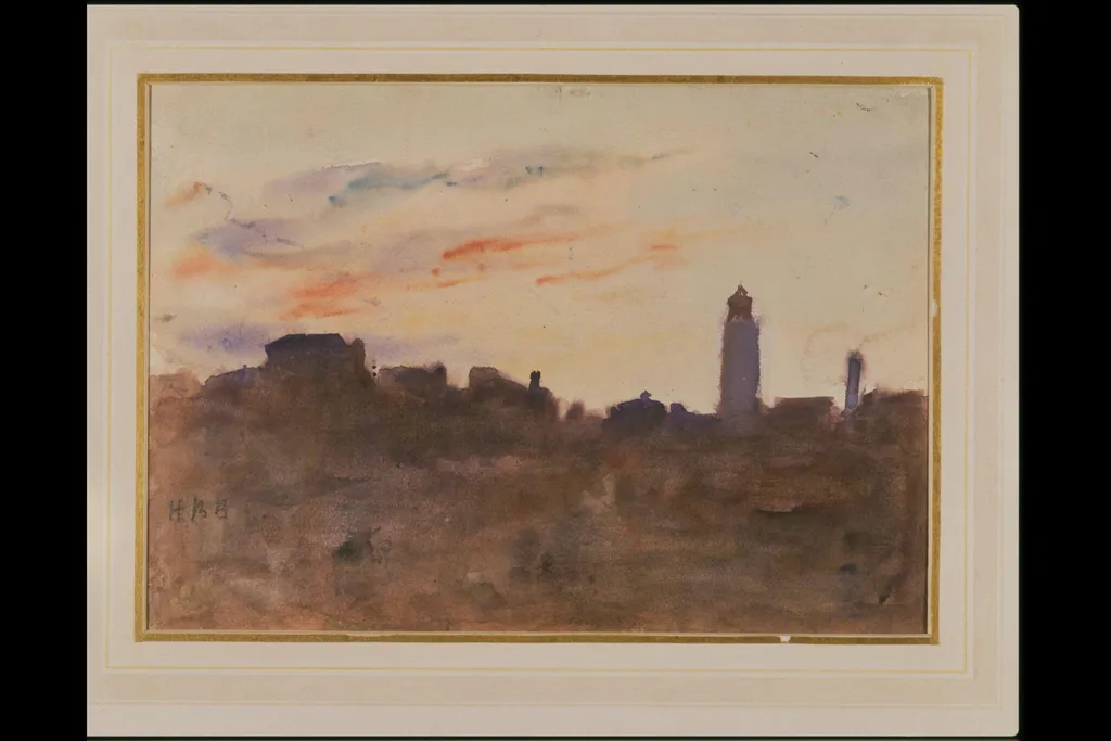 At Sunrise: view from the artist's window in Morpeth Terrace, by Hercules Brabazon Brabazon, watercolor, 1874