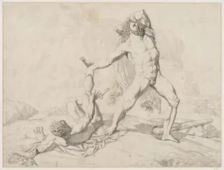 Hercules, in his death throes, hurling Lichas into the sea