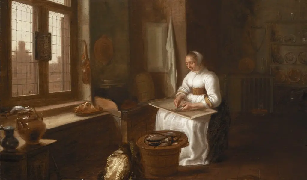 A Woman Cleaning Fish, by Hercules Sanders