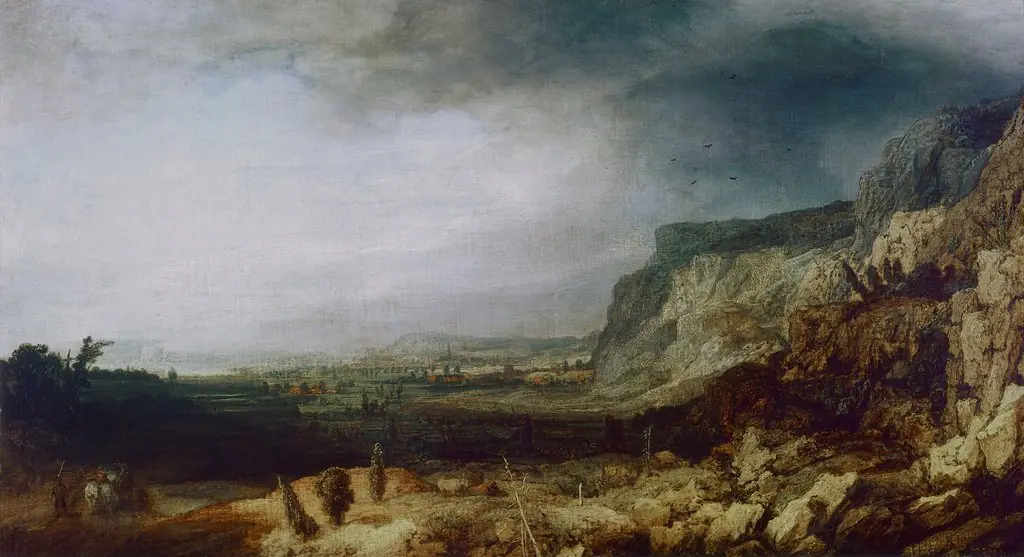 Rocky landscape, by Hercules Segers