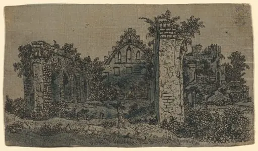 Ruins of the Abbey of Rijnsburg: Small Version, by Hercules Seghers
