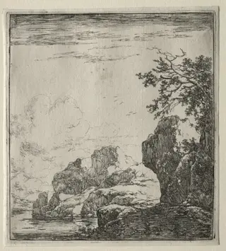 Le rocher couvert de buissons, by Herman Naiwincx