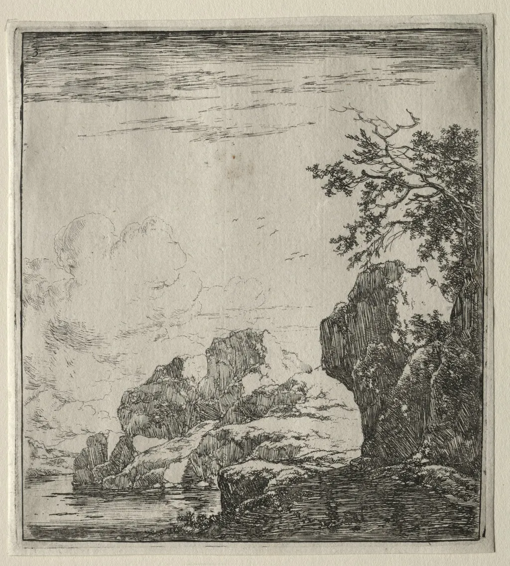 Le rocher couvert de buissons, by Herman Naiwinx, 1646