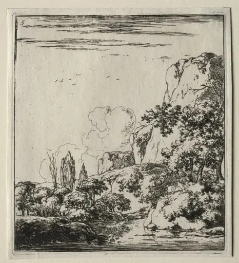 Le ruisseau au pied des rochere, by Herman Naiwinx