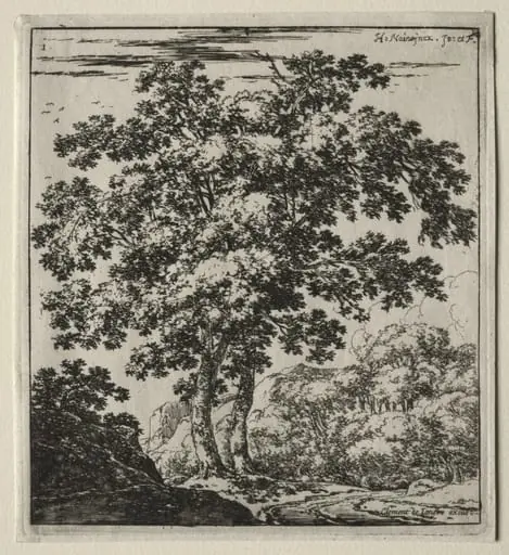 Les deux grands arbres au bord du chemin, by Herman Naiwinx