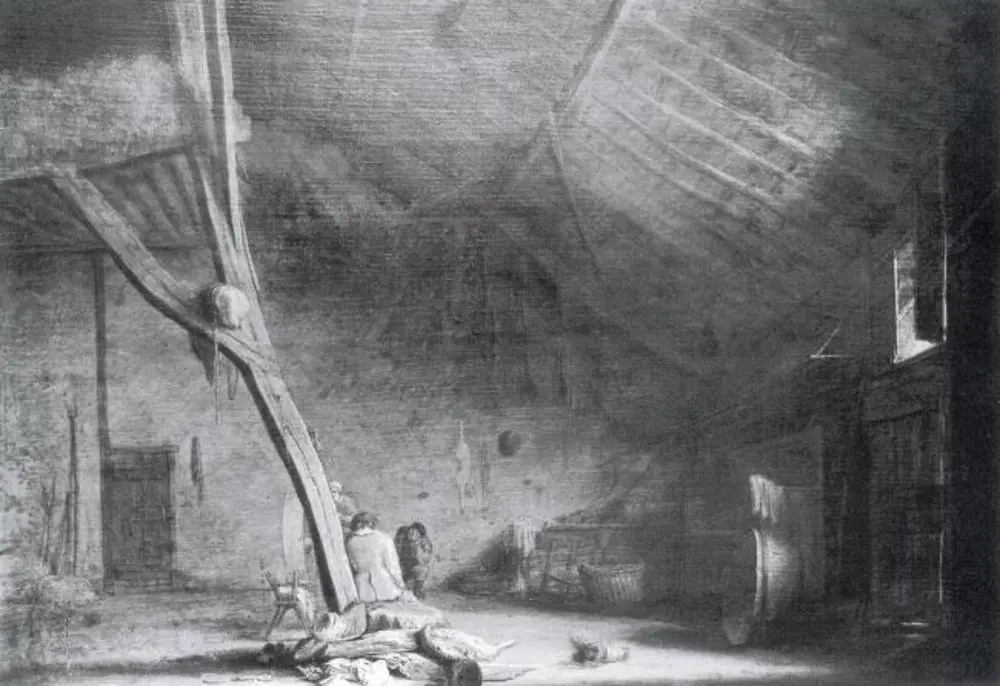Interior of a Barn, by Herman Saftleven