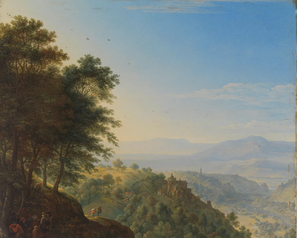 Mountainous landscape near Boppard aan de Rijn, by Herman Saftleven, oil, 1660